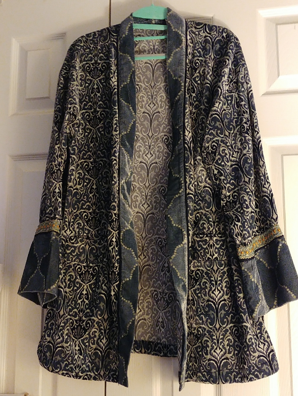 Soft Surroundings Velvet Jacquard Open Jacket